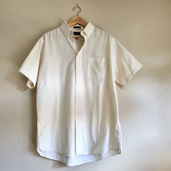 croft & barrow Other - Vintage Men's Short Sleeve Dress Shirt in Cream White
